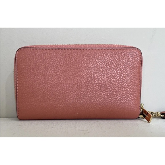 New Michael Kors Jet Set Travel Large Flat phone case Leather wallet Sherbert - Picture 2 of 4